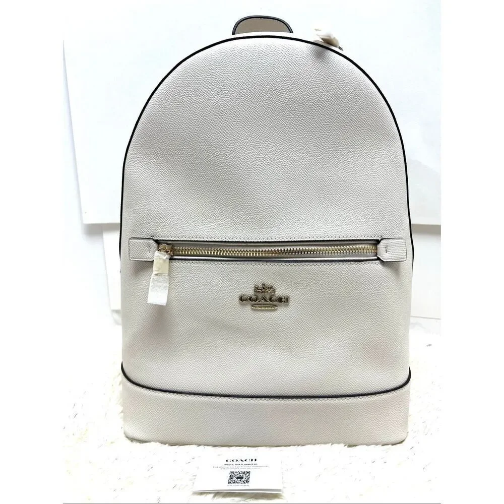 🔥🎁New! COACH Kenley Backpack Signature Canvas Chalk White Msrp:$398.00